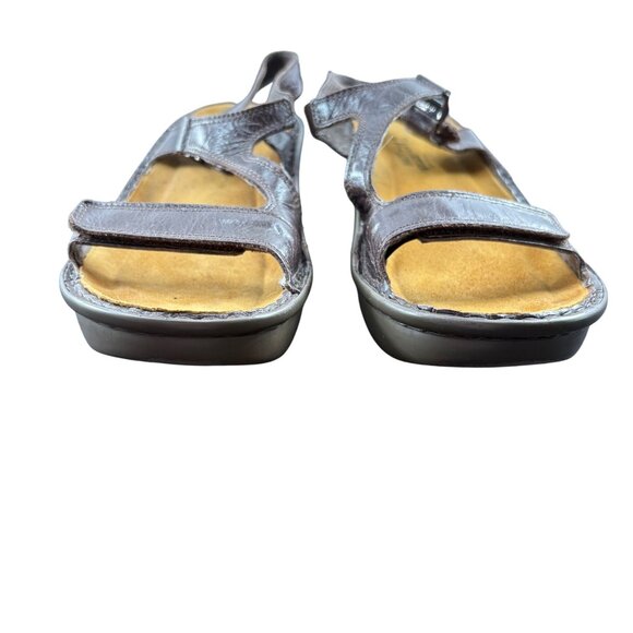 Naot Womens L9 Brown Leather Sandals Size 40 Made In Israel - Picture 6 of 7